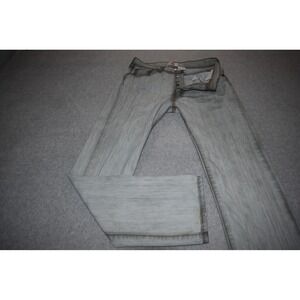 Levi's 501 Men 32 x 32 Distressed Gray Straight Leg Button Fly Oak Denim Jeans *
